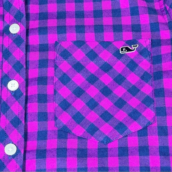 VINEYARD VINES with Cashmere Pink Blue Gingham Plaid Button-Up Shirt Women's S - Picture 10 of 16